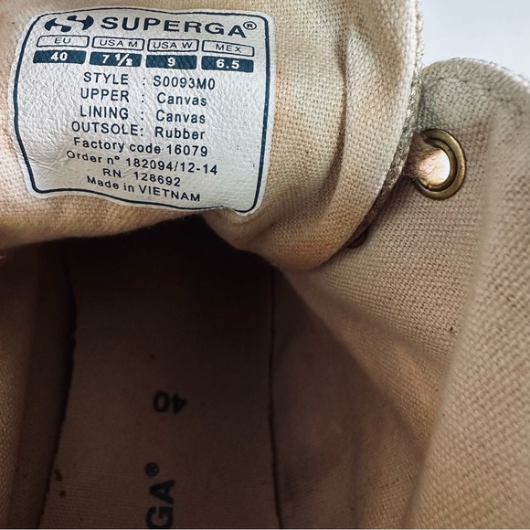 SUPERGA / Shimmered Linen High-Tops / Gold / US W 9 - Picture 11 of 11